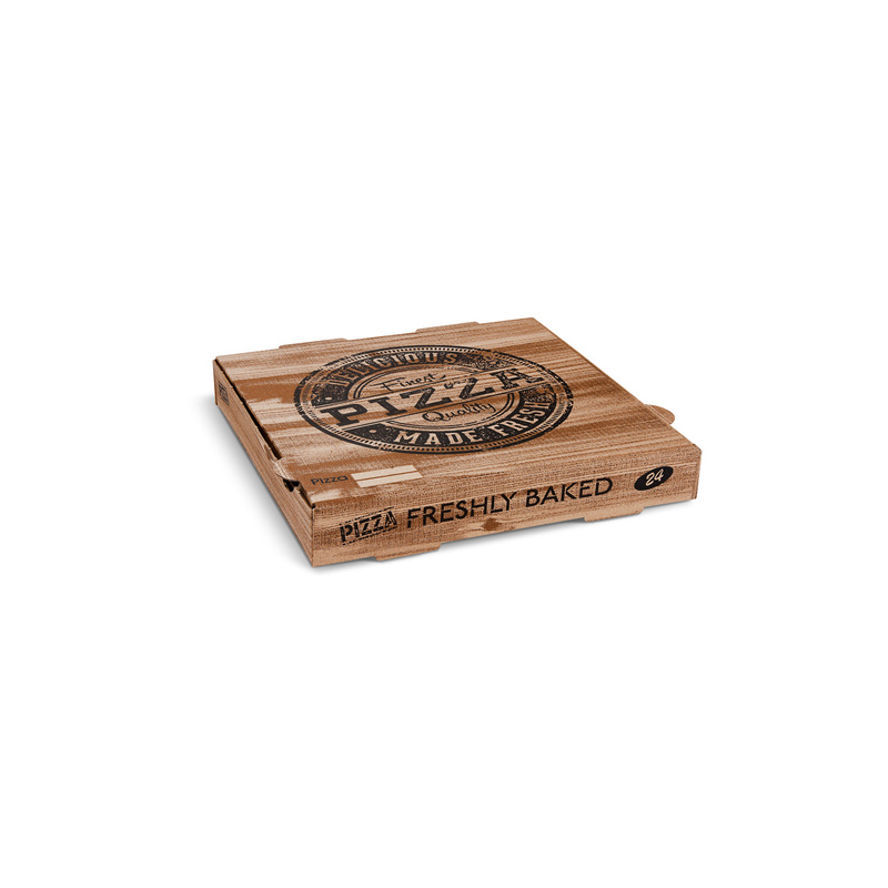 Krabice na pizzu H4 kraft 24 x 24 x 4 cm (100 ks)