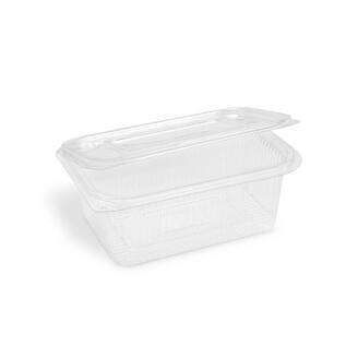 Miska (rPET) hranatá s víčkem 1000 ml - průhledná (50 ks)