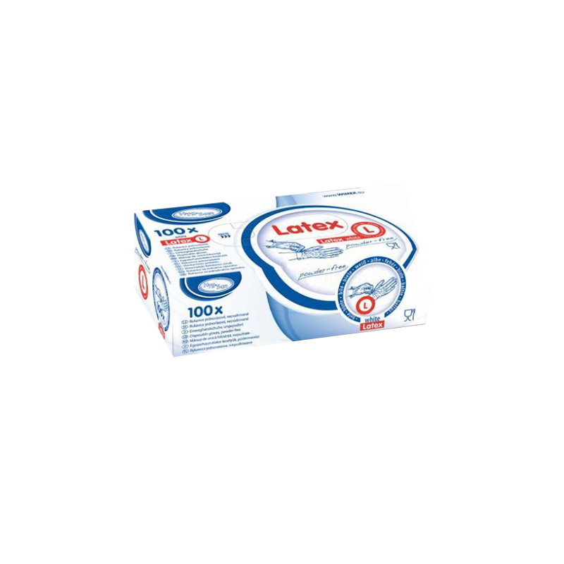 Rukavice latexové nepudrované L (100 ks)