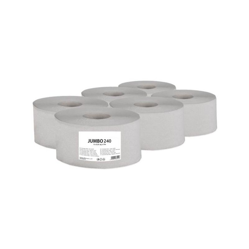Toaletní papír JUMBO 6 ks, 1vrstvý, průměr 24 cm