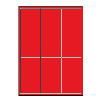 Samolepicí etikety 66 x 40 mm, A4 - reflexní červené (100 ks)