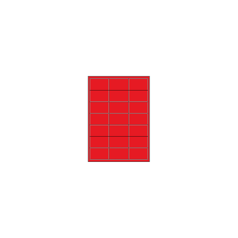Samolepicí etikety 66 x 40 mm, A4 - reflexní červené (100 ks)