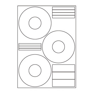Samolepicí bílé etikety CD - 3 ks, A4 (100 ks)