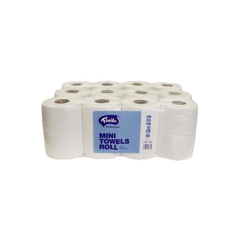 Papírové ručníky Midi, výška 19,5 cm, návin 50 m, bílý, dvouvrstvý ( 12 rolí )