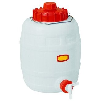 Potravinářský plastový sud 15 l - oválný, bílý