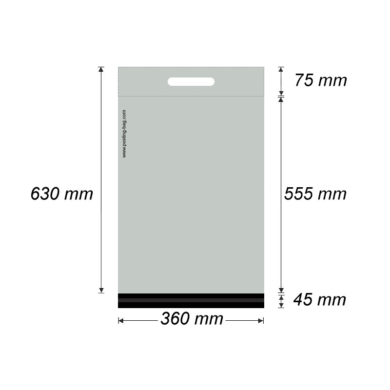 Plastová obálka - zasílací taška 360 x 630 mm + 45 mm x 0,05 mm (1 ks)