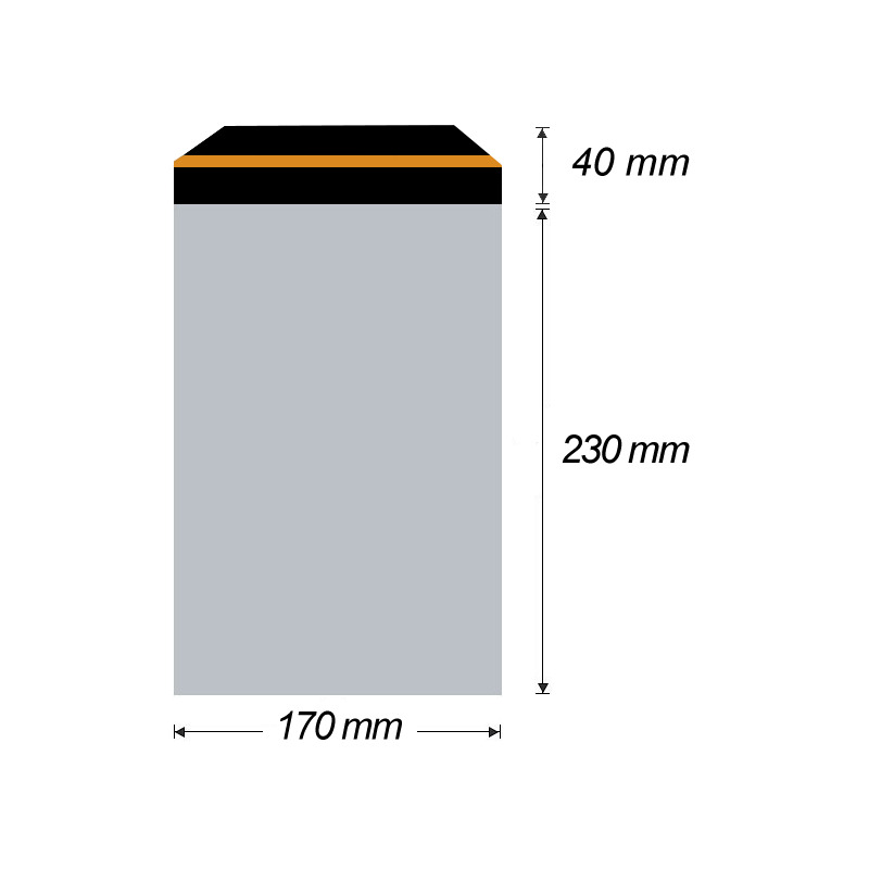 Plastová obálka samolepicí 170 x 230 mm + 40 mm x 0,06 mm (50 ks)