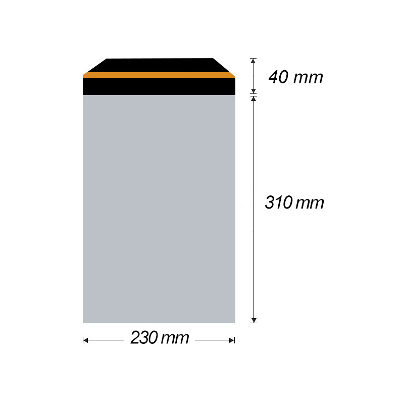 Plastová obálka samolepicí 230 x 310 mm + 40 mm x 0,06 mm (50 ks)