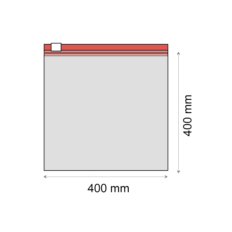 ZIP sáček s jezdcem LDPE 400 x 400 mm (50 ks/bal) - 70 um