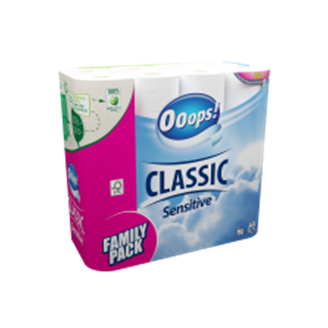 Toaletní papír Ooops Classic Sensitiv 4 ks, 3vrstvý