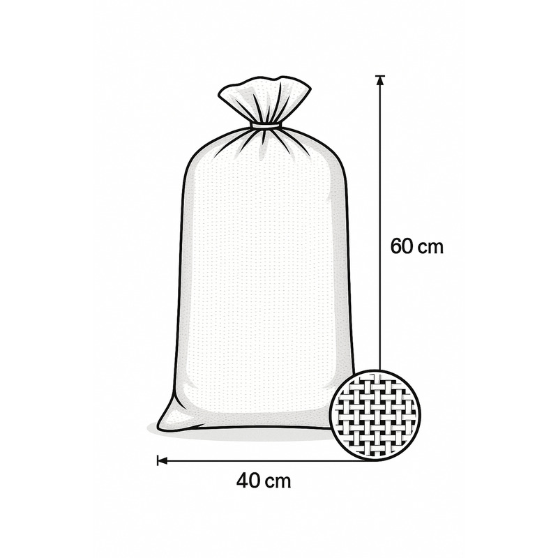 Tkaný pytel PP 40 x 60 cm - bílý