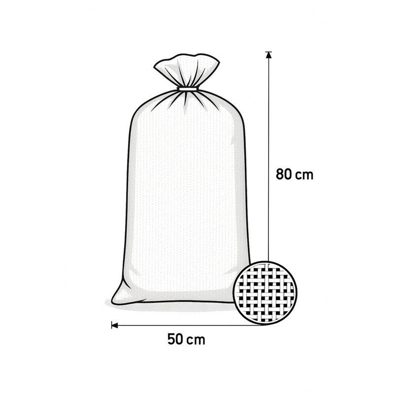 Tkaný pytel PP 50 x 80 cm - bílý