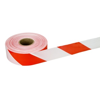 Varovná nelepicí páska šíře 75 mm x 250 m - červenobílá