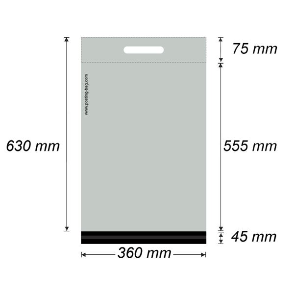 Plastová obálka - zasílací taška 360 x 630 mm + 45 mm x 0,05 mm (1 ks)