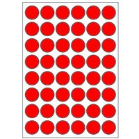 Samolepicí etikety průměr 15 mm, A6 (10 ks) reflexní červené