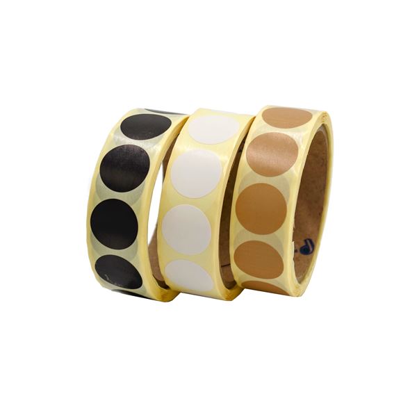 Samolepicí kolečka 25 mm, bílá (500 ks)