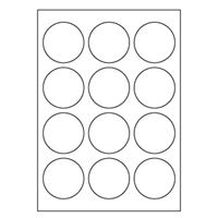Samolepicí bílé etikety, průměr 60 mm, A4 (100 ks)