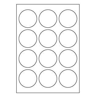 Samolepicí bílé etikety, průměr 60 mm, A4 (100 ks)