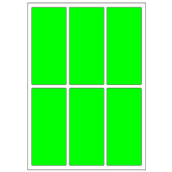 Samolepicí etikety 31 x 69 mm, A6 (10 ks) reflexní zelené