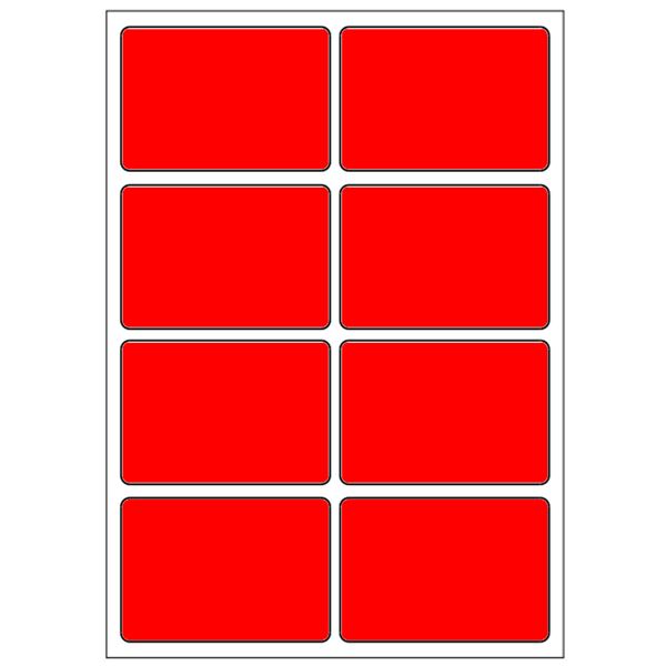 Samolepicí etikety 48 x 33 mm, A6 (10 ks) reflexní červené