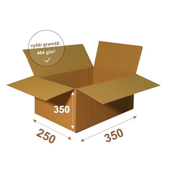 Krabice papírová klopová 3VVL 350 x 250 x 350 mm - 454 g/m2