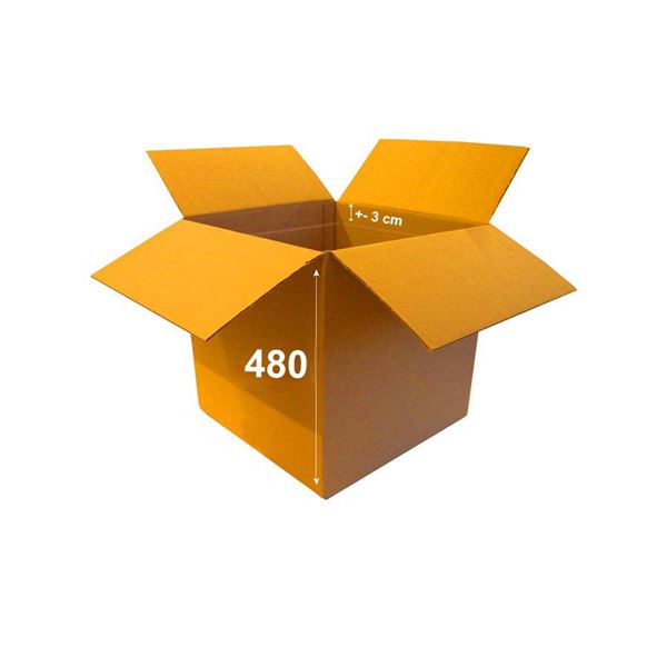Krabice papírová klopová 3VVL 480 x 480 x 480 mm s rylem 300 mm