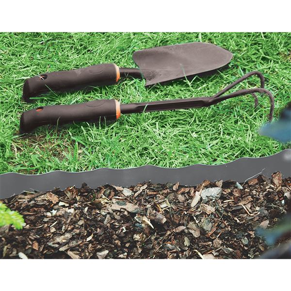 Zahradní obruba plastová 9 m x 10 cm - šedá