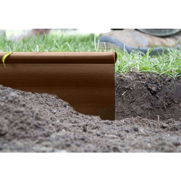 Zahradní obruba plastová 18 m x 12,5 cm - hnědá