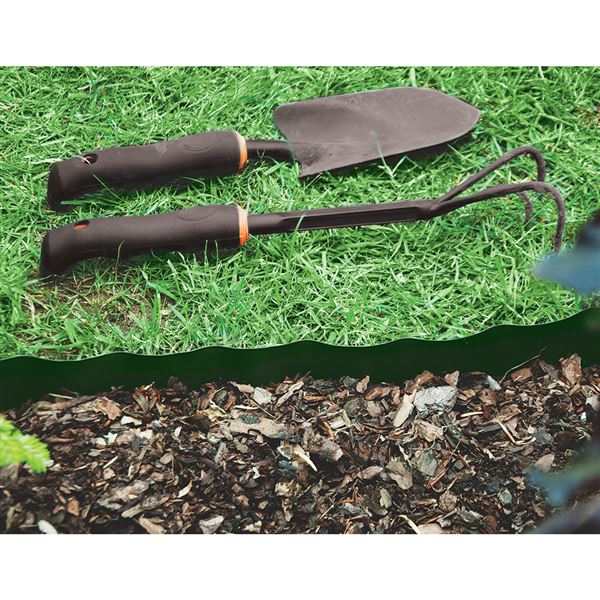 Zahradní obruba plastová 9 m x 15 cm - zelená